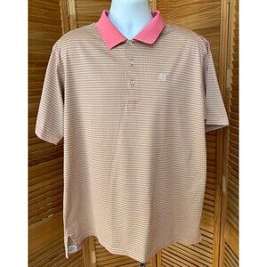 Peter Millar Men's Pink Striped Polo Shirt Size XL